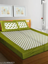 Geometric double cotton bed sheets combo pack (2 bedsheets & 4 pillow covers) for summer. Ideal for adults. Made in India